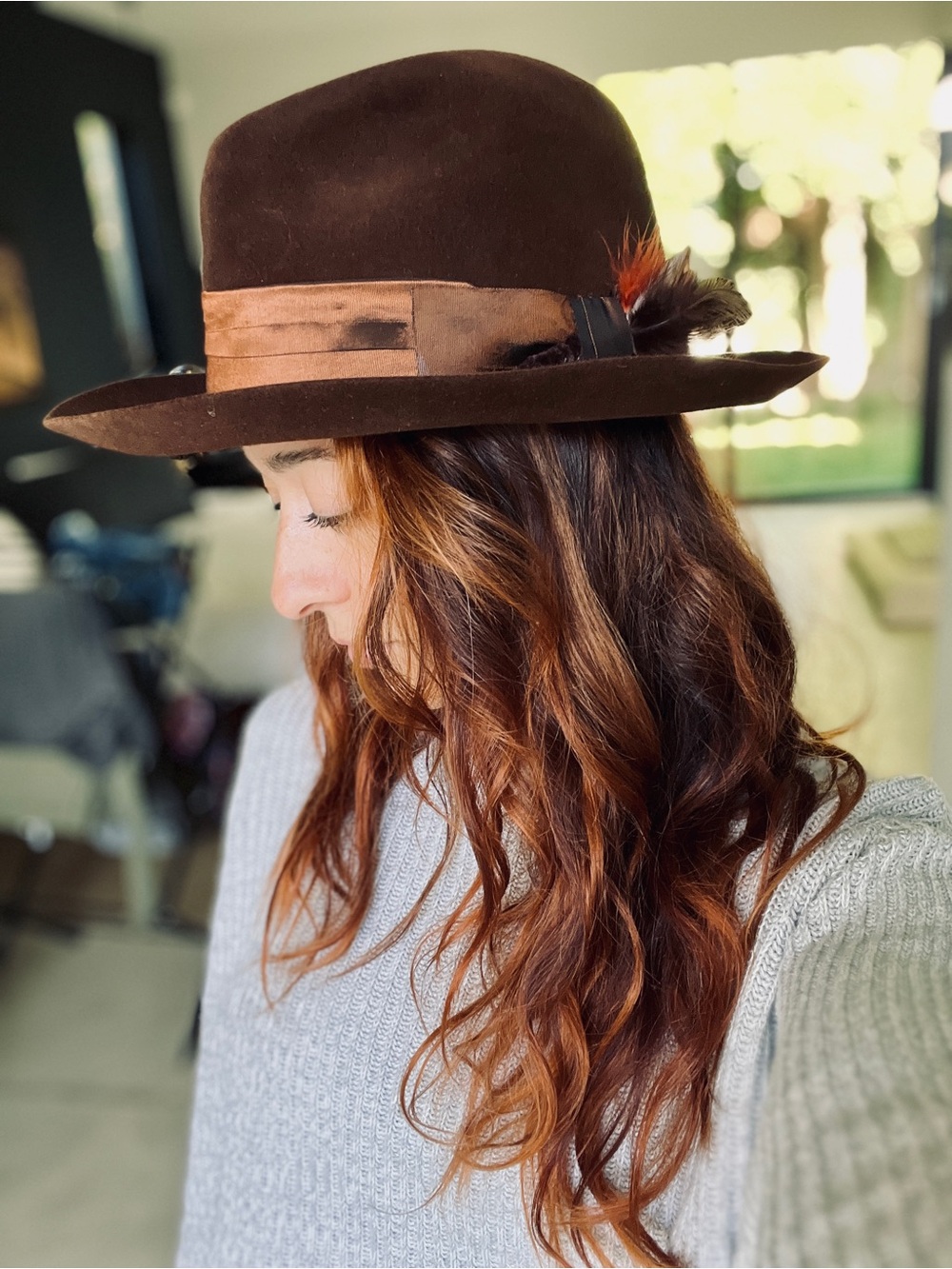 Vintage Lagomarsino Argentina Ultra Beaver Fur Felt Fedora Hat Brown⁠